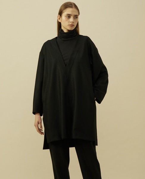 バランサーキュラーミルドVネックチュニックドレス 詳細画像 ブラック 1