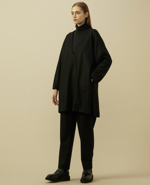 バランサーキュラーミルドVネックチュニックドレス 詳細画像 ブラック 2