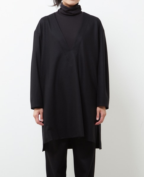 バランサーキュラーミルドVネックチュニックドレス 詳細画像 ブラック 3