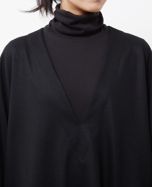 バランサーキュラーミルドVネックチュニックドレス 詳細画像 ブラック 7