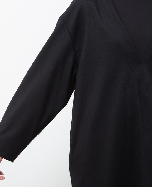 バランサーキュラーミルドVネックチュニックドレス 詳細画像 ブラック 9