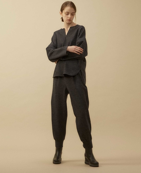 チョークストライプジョガーパンツ 詳細画像 チャコールグレー 3