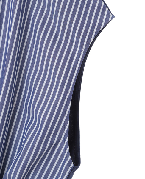 スモッキング刺繍半袖プルオーバー 詳細画像 ブルーストライプ 4