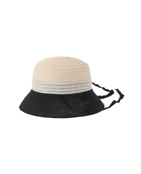 【mature ha./マチュアーハ】abaca raffia braid bucket hat 詳細画像 ナチュラル×ブラック 2