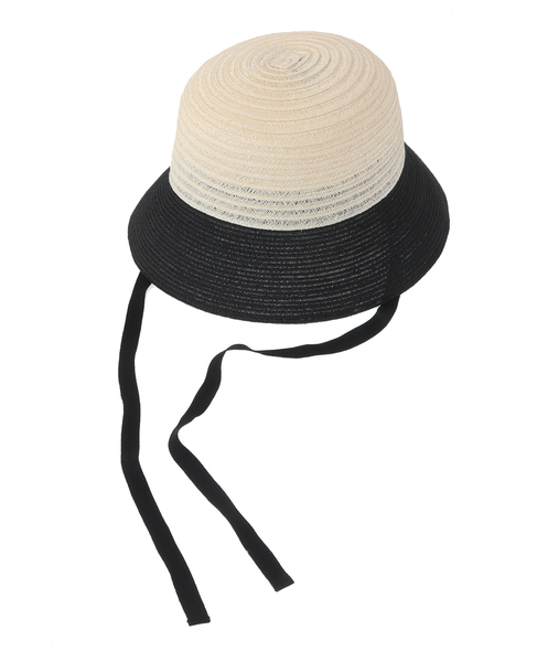【mature ha./マチュアーハ】abaca raffia braid bucket hat 詳細画像 ナチュラル×ブラック 3