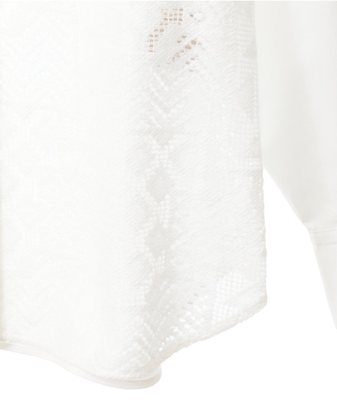 ベスティコットン×レース切替シャツ 詳細画像 ホワイト 5