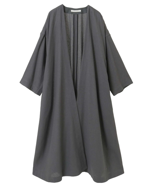 綿リネンパナマフレアーカーディガン 詳細画像 グレー 1