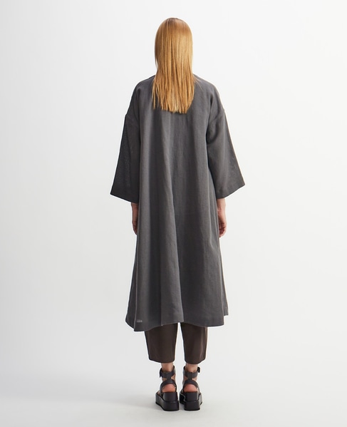 綿リネンパナマフレアーカーディガン 詳細画像 グレー 10