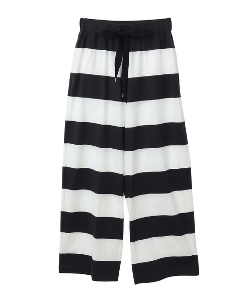 ビッグボーダーワイドパンツ 詳細画像 アイボリー×チャコール 1