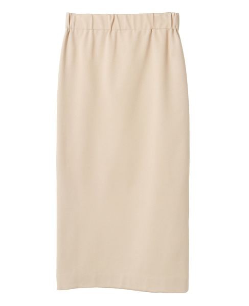 ハイテンションポンチウエストゴムストレートスカート 詳細画像 ベージュ 1