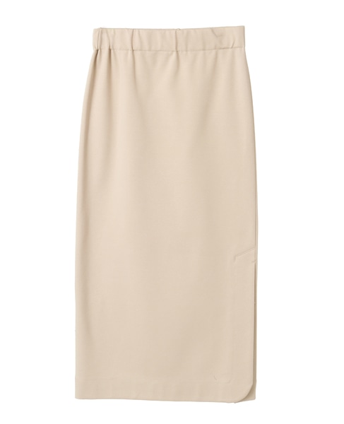 ハイテンションポンチウエストゴムストレートスカート 詳細画像 ベージュ 2