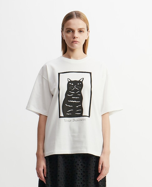 キャットプリントTシャツ 詳細画像 ホワイト 8