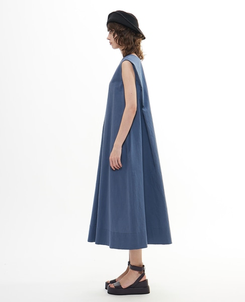 ダブルガーゼVネックノースリーブワンピース 詳細画像 ブルーグレー 3