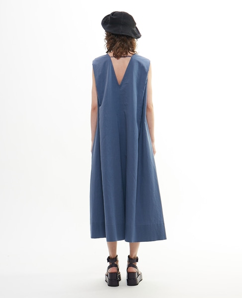ダブルガーゼVネックノースリーブワンピース 詳細画像 ブルーグレー 4