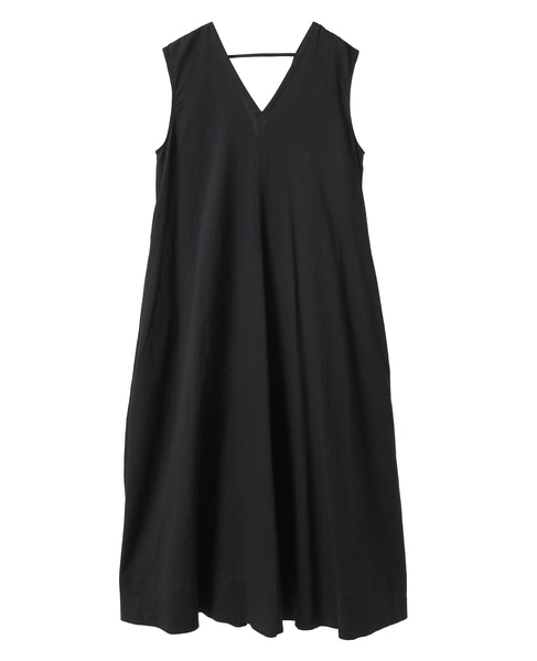ダブルガーゼVネックノースリーブワンピース 詳細画像 ブラック 1