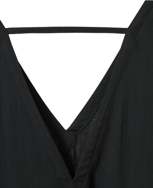 ダブルガーゼVネックノースリーブワンピース 詳細画像 ブラック 4
