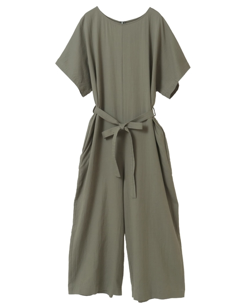 ダブルガーゼウエストベルトオールインワン 詳細画像 カーキ 1