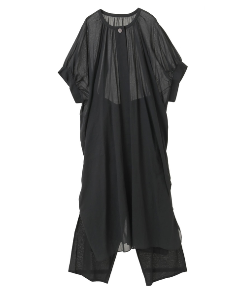 ボイルクルーネックドレス 詳細画像 ブラック 1