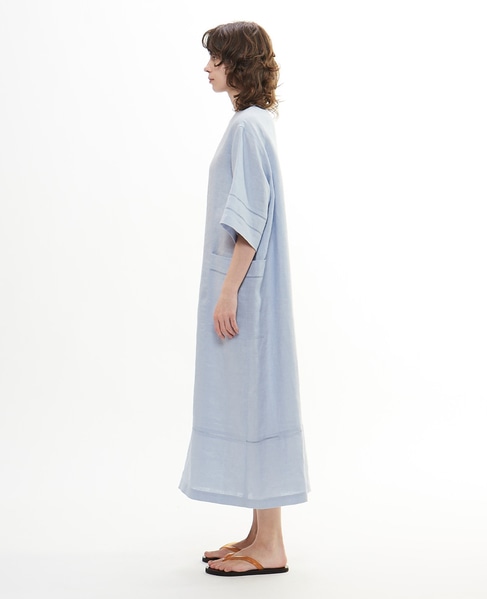 キャンブリックリネンダブルピコット刺繍ワンピース 詳細画像 サックス 3