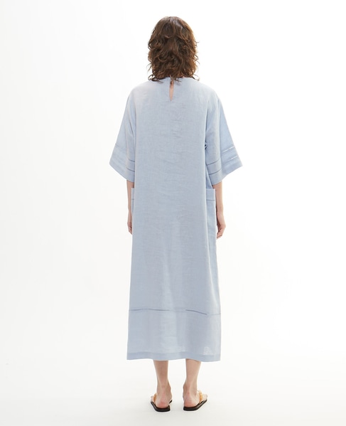 キャンブリックリネンダブルピコット刺繍ワンピース 詳細画像 サックス 4