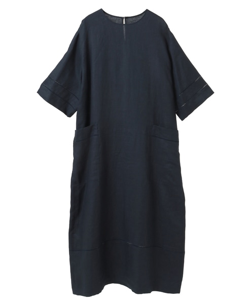 キャンブリックリネンダブルピコット刺繍ワンピース 詳細画像 ネイビー 1