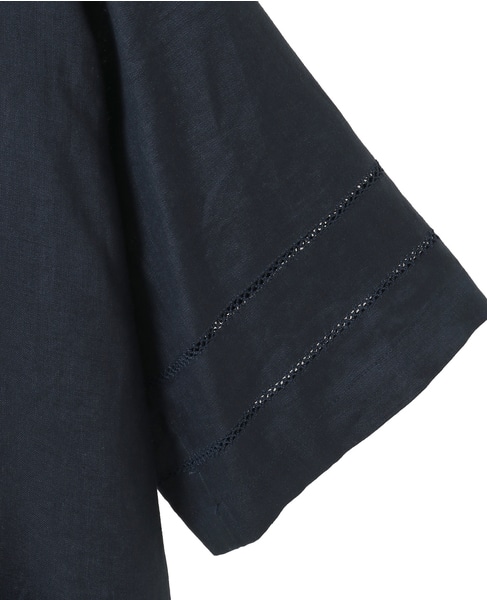 キャンブリックリネンダブルピコット刺繍ワンピース 詳細画像 ネイビー 5