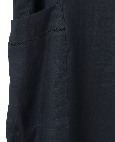 キャンブリックリネンダブルピコット刺繍ワンピース 詳細画像 ネイビー 7