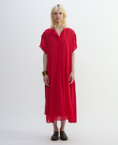 ナチュラルリネンガーゼ半袖ワンピース 詳細画像 レッド 3