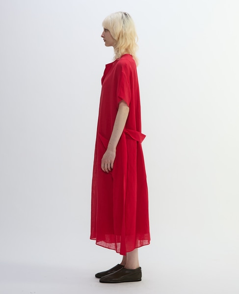 ナチュラルリネンガーゼ半袖ワンピース 詳細画像 レッド 4