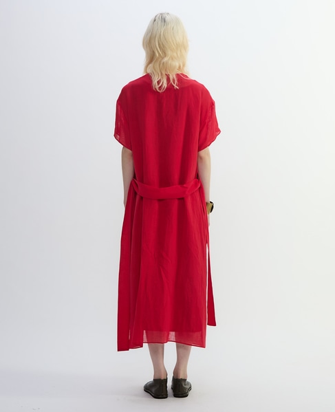 ナチュラルリネンガーゼ半袖ワンピース 詳細画像 レッド 5