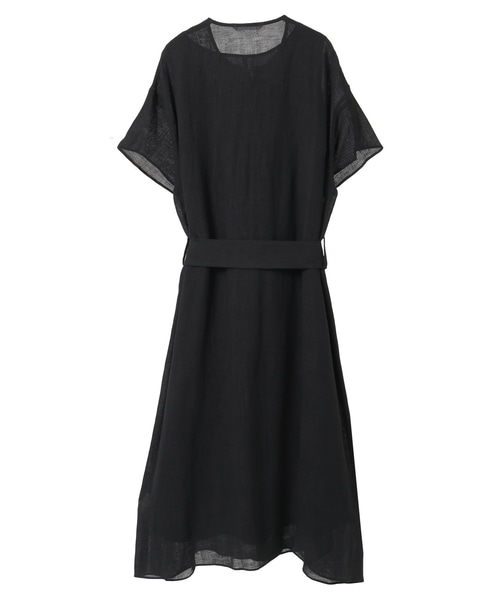 ナチュラルリネンガーゼ半袖ワンピース 詳細画像 ブラック 2