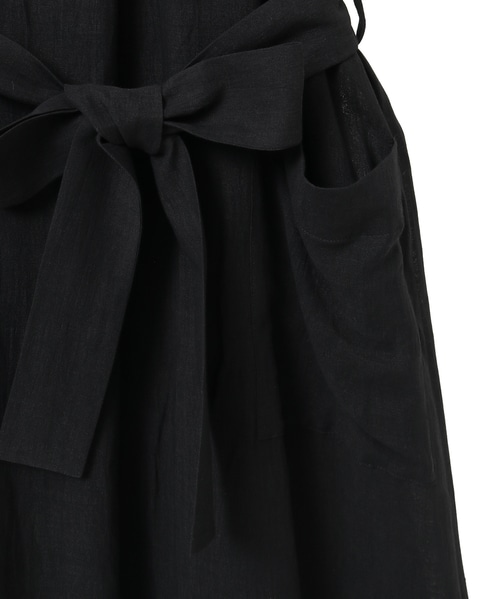 ナチュラルリネンガーゼ半袖ワンピース 詳細画像 ブラック 5