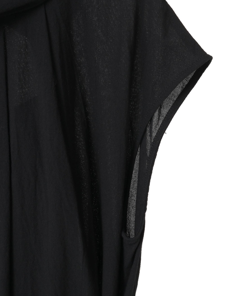 【Archive Dress Collection】コットンボイルガーゼタンブラーノースリーブワンピース 詳細画像 ブラック 6