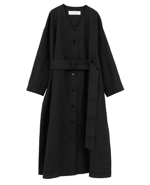 リネンウールタンブラーワッシャードレス 詳細画像 ブラック 1