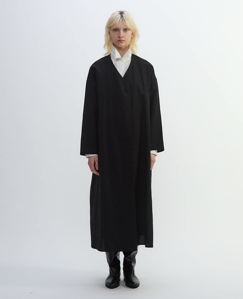 リネンウールタンブラーワッシャードレス 詳細画像 ブラック 10