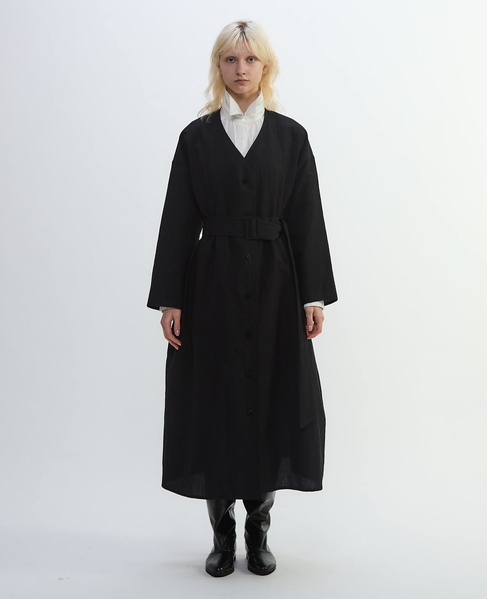 リネンウールタンブラーワッシャードレス 詳細画像 ブラック 13