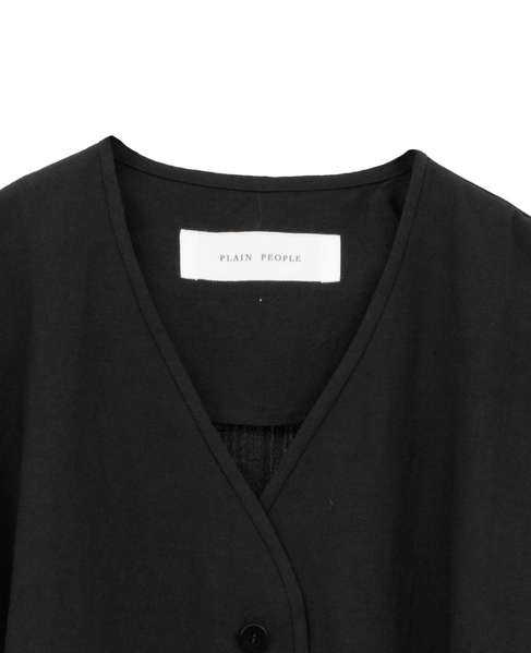 リネンウールタンブラーワッシャードレス 詳細画像 ブラック 3