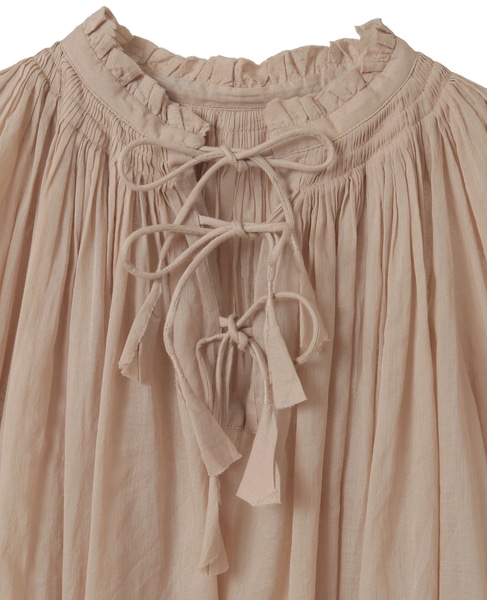 コットンボイルタックギャザーブラウス 詳細画像 ライトベージュ 3