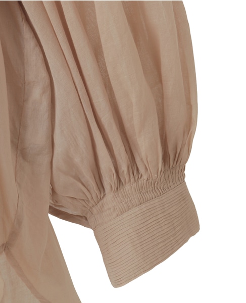 コットンボイルタックギャザーブラウス 詳細画像 ライトベージュ 4