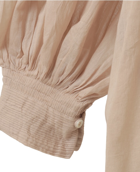 コットンボイルタックギャザーブラウス 詳細画像 ライトベージュ 5