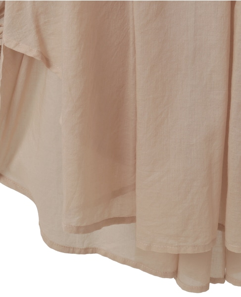 コットンボイルタックギャザーブラウス 詳細画像 ライトベージュ 6