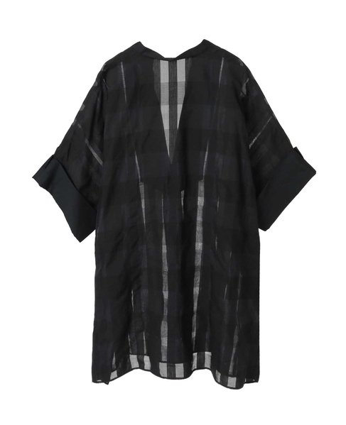 コードチェックワッシャーチュニック 詳細画像 ブラック 2