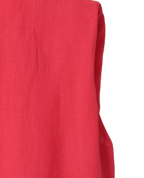 ナチュラルリネンガーゼノースリーブブラウス 詳細画像 レッド 5