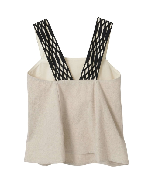 コットンリネンラミーキャンバスキャミソールトップス 詳細画像 ベージュ 2