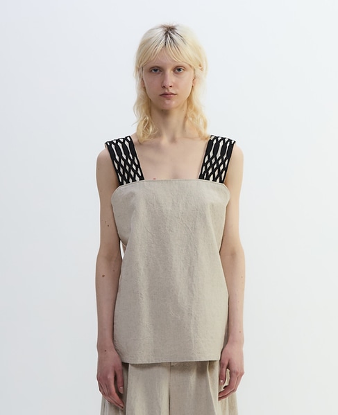 コットンリネンラミーキャンバスキャミソールトップス 詳細画像 ベージュ 7