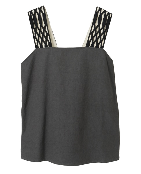 コットンリネンラミーキャンバスキャミソールトップス 詳細画像 グレー 1