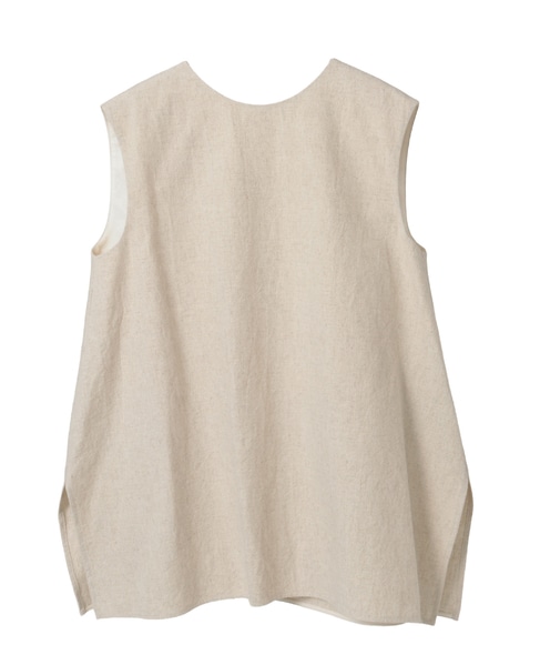 コットンリネンラミーキャンバスチュニックブラウス 詳細画像 ベージュ 1