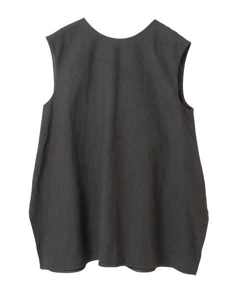 コットンリネンラミーキャンバスチュニックブラウス 詳細画像 グレー 1