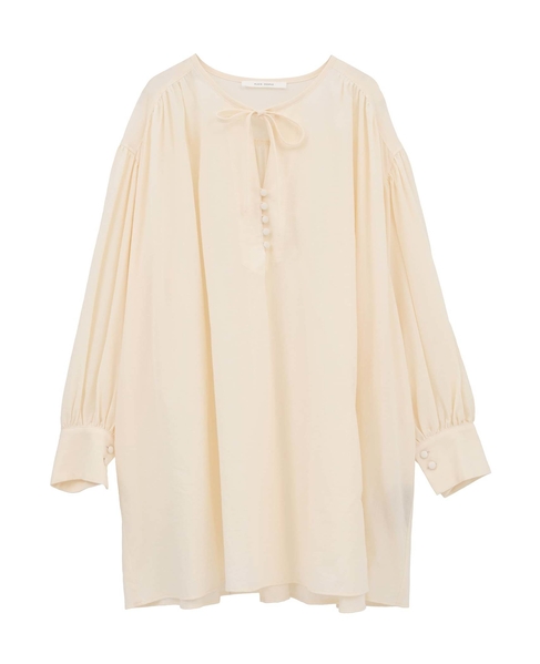 コットンボイルガーゼタンブラースモックブラウス 詳細画像 アイボリー 1
