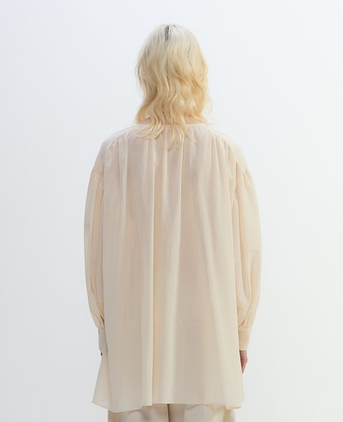 コットンボイルガーゼタンブラースモックブラウス 詳細画像 アイボリー 4